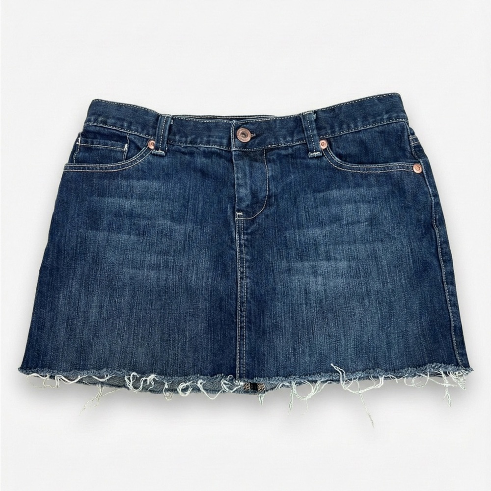 New York & Company Blue Frayed Hem Denim Mini Skirt, Summer Style,
Festival